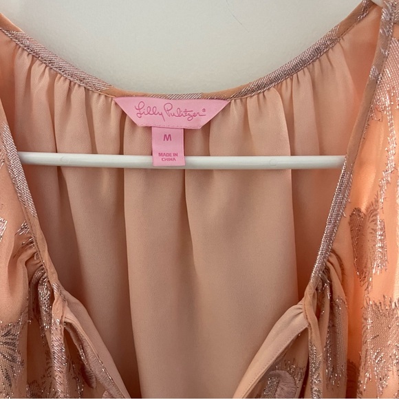 LILLY PULITZER COLD SHOULDER SPARKLE PINK BEADED DRESS - Picture 10 of 12